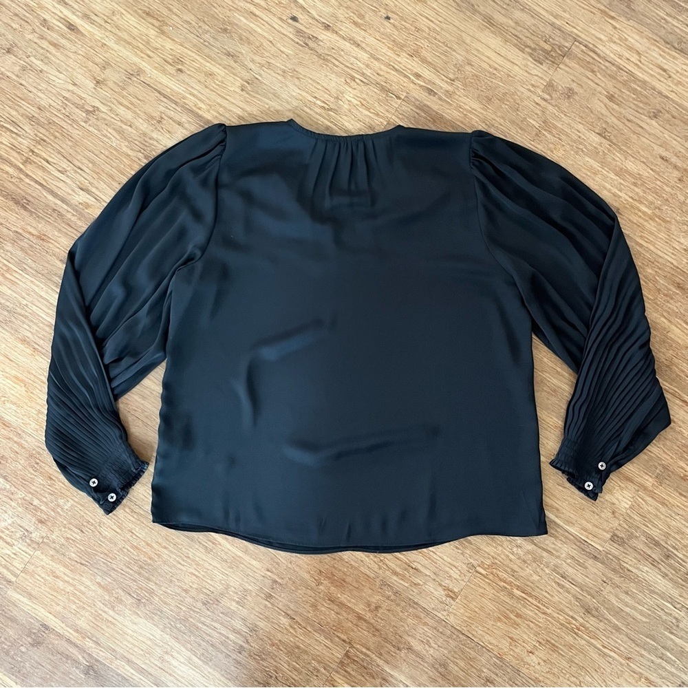 Current Air Anthropologie Black Pleated Sleeve Top XS - Picture 7 of 7